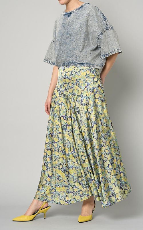 フラワープリントフレアスカート