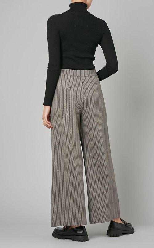 ヘリンボーンプルオンクロップドパンツ