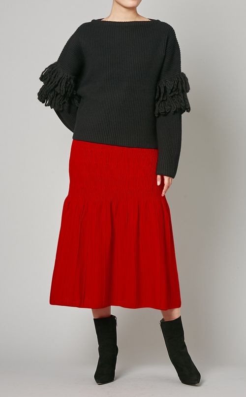 ジオメトリックニットスカート