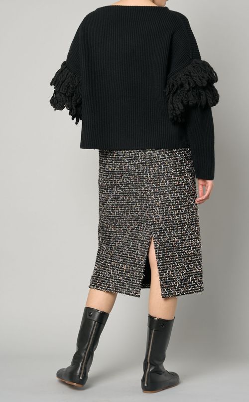 バルキーフリンジニットプルオーバー