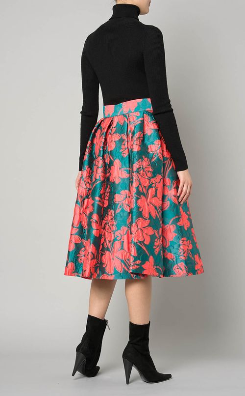 フラワージャガードフレアスカート