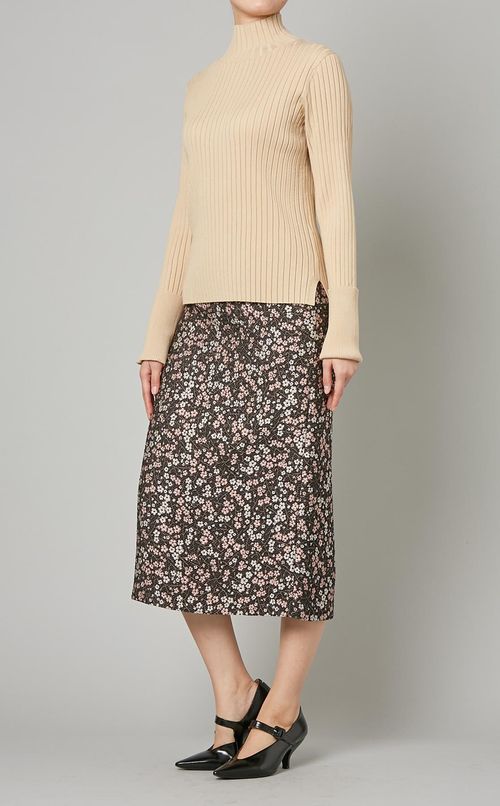 フラワージャガードタイトスカート