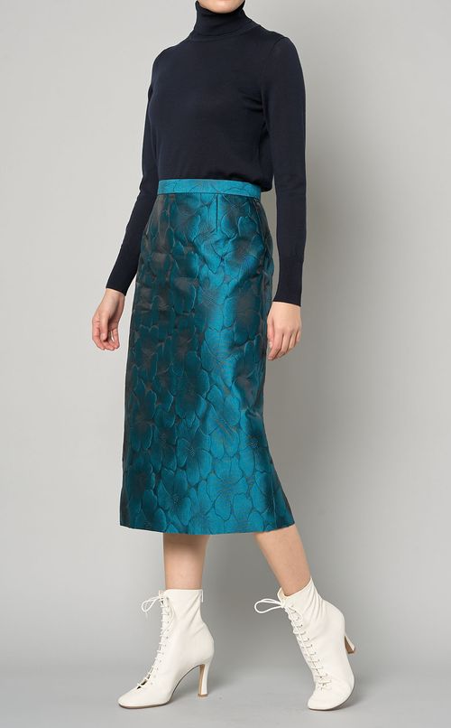 フラワージャガードタイトスカート