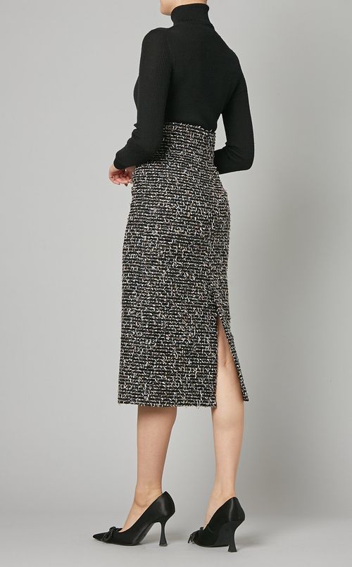 ハイウエストツイードタイトスカート