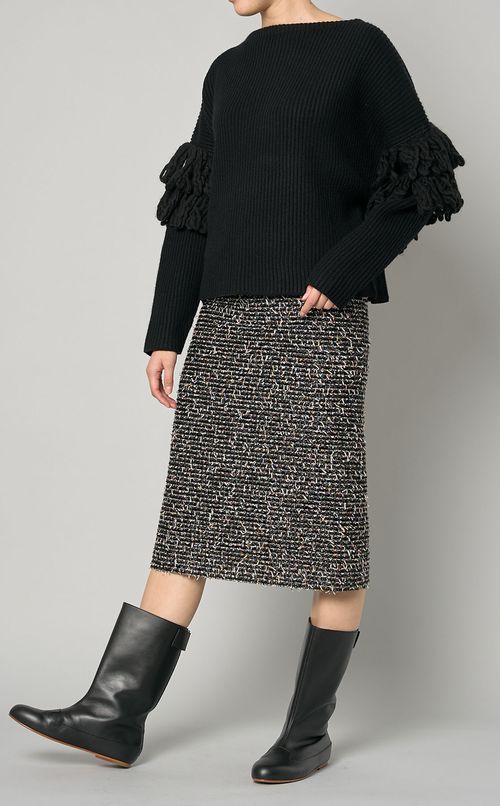 ハイウエストツイードタイトスカート