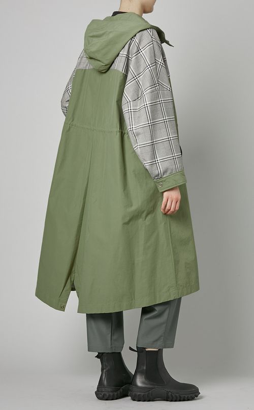 チェックミックスモッズコート