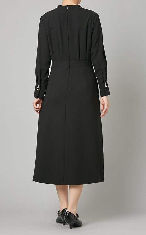 パールボタンドッキングワンピース