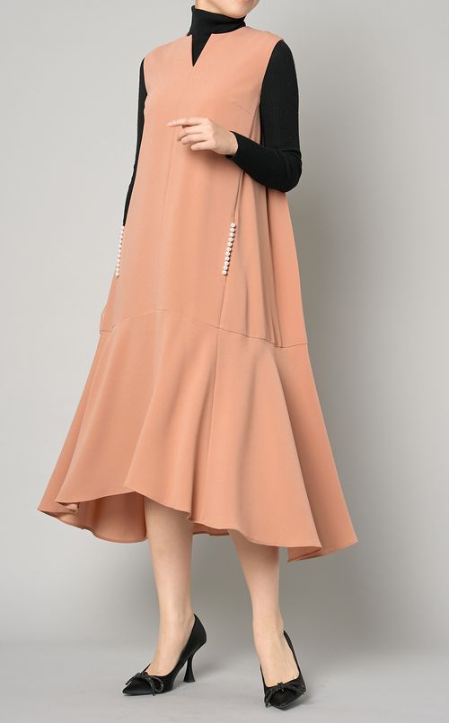 パール付フリルワンピース