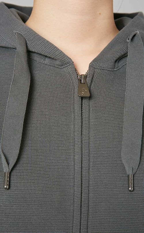 ミラノリブコットンニットパーカー