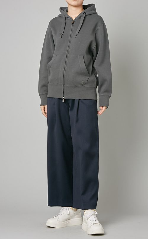 シルクウールハイウエストタックパンツ