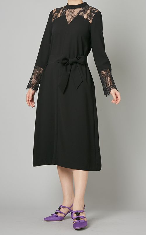 ハイネックレースワンピース