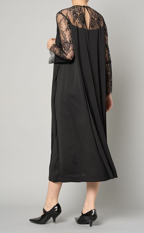 ミックスレースプリーツドレス