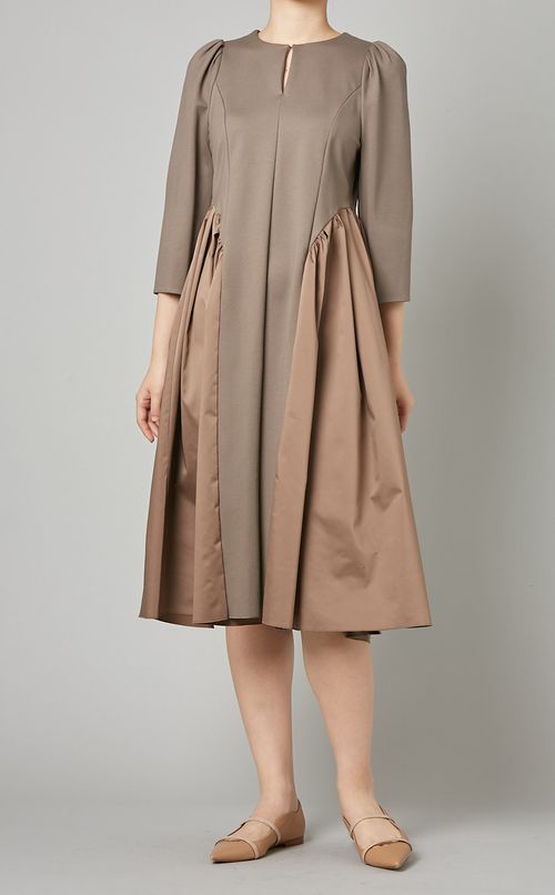 異素材サイドボリュームワンピース