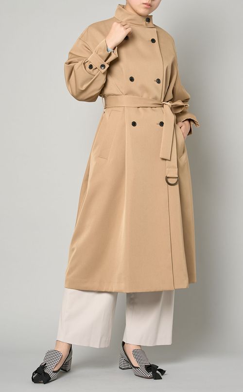 リボンベルトストレッチワイドパンツ