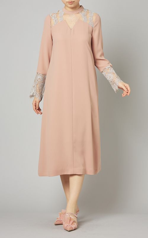 ハイネックレースワンピース