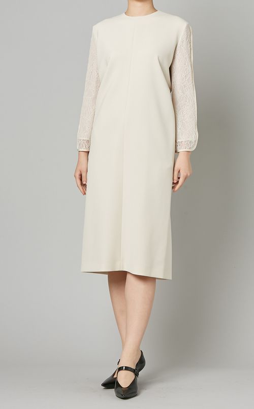 バックタックレーススリーブワンピース
