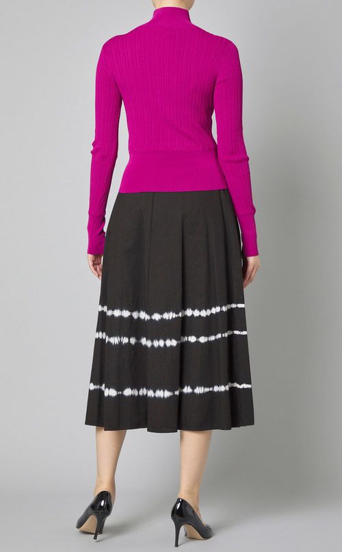 ハイネックリブニットトップス