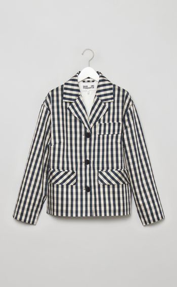 ギンガムチェックナイロンブルゾン