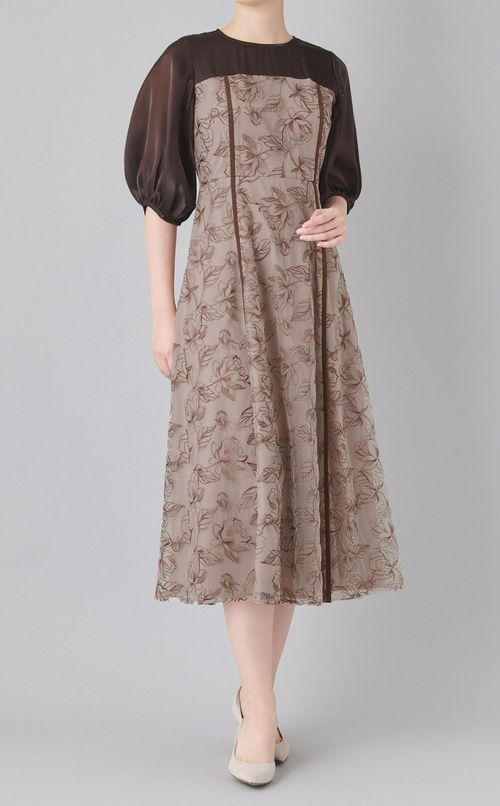 フラワーレースドッキングワンピース