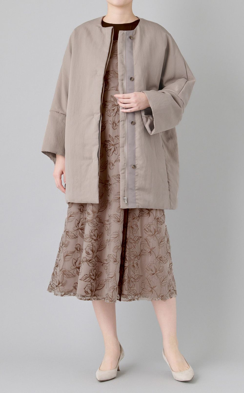 フラワーレースドッキングワンピース