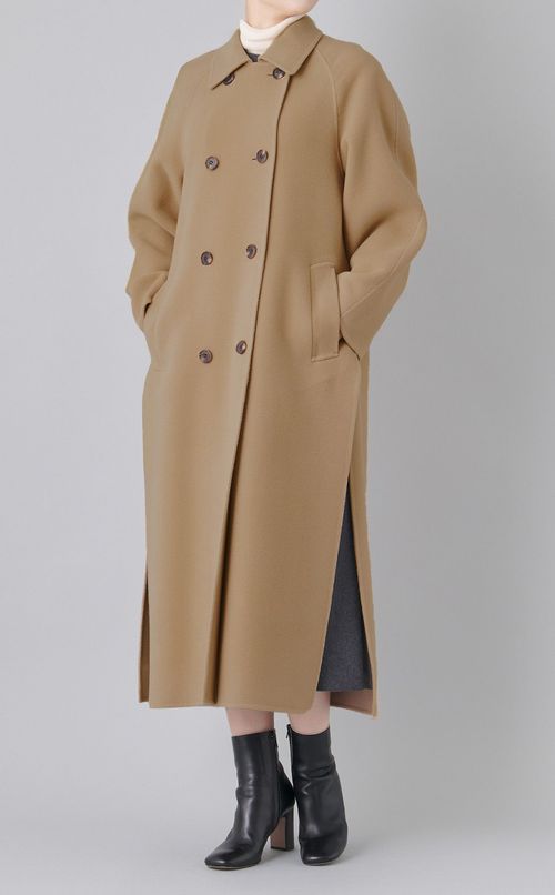ウールカシミアダブルブレストコート