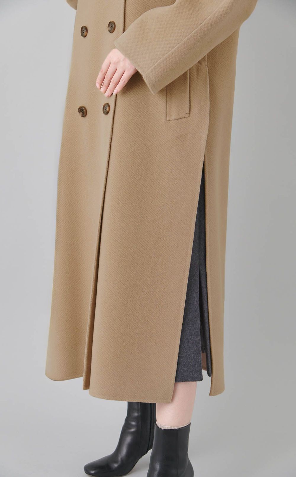 ウールカシミアダブルブレストコート