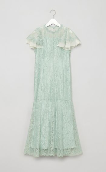 フレアスリーブレースワンピース