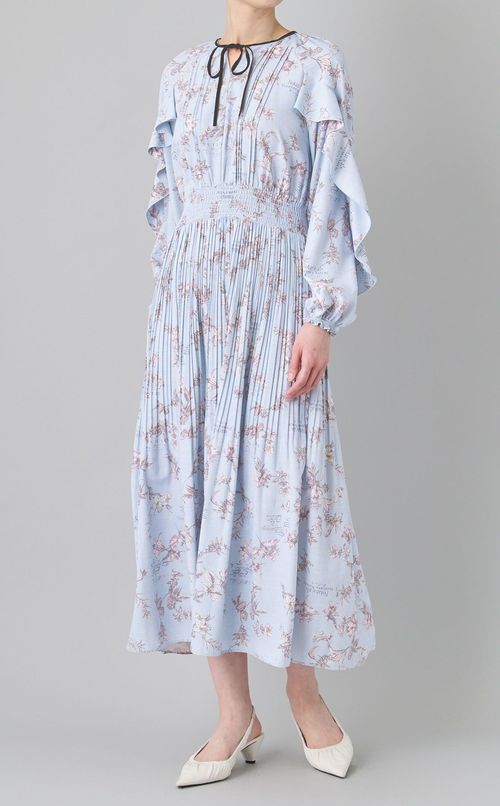 ボタニカルプリントワンピース