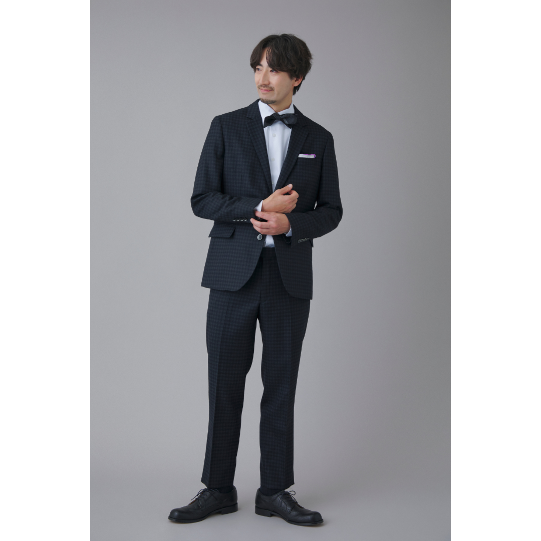 ブラックのセットアップを使用した卒園式・卒業式にふさわしいパパコーデ