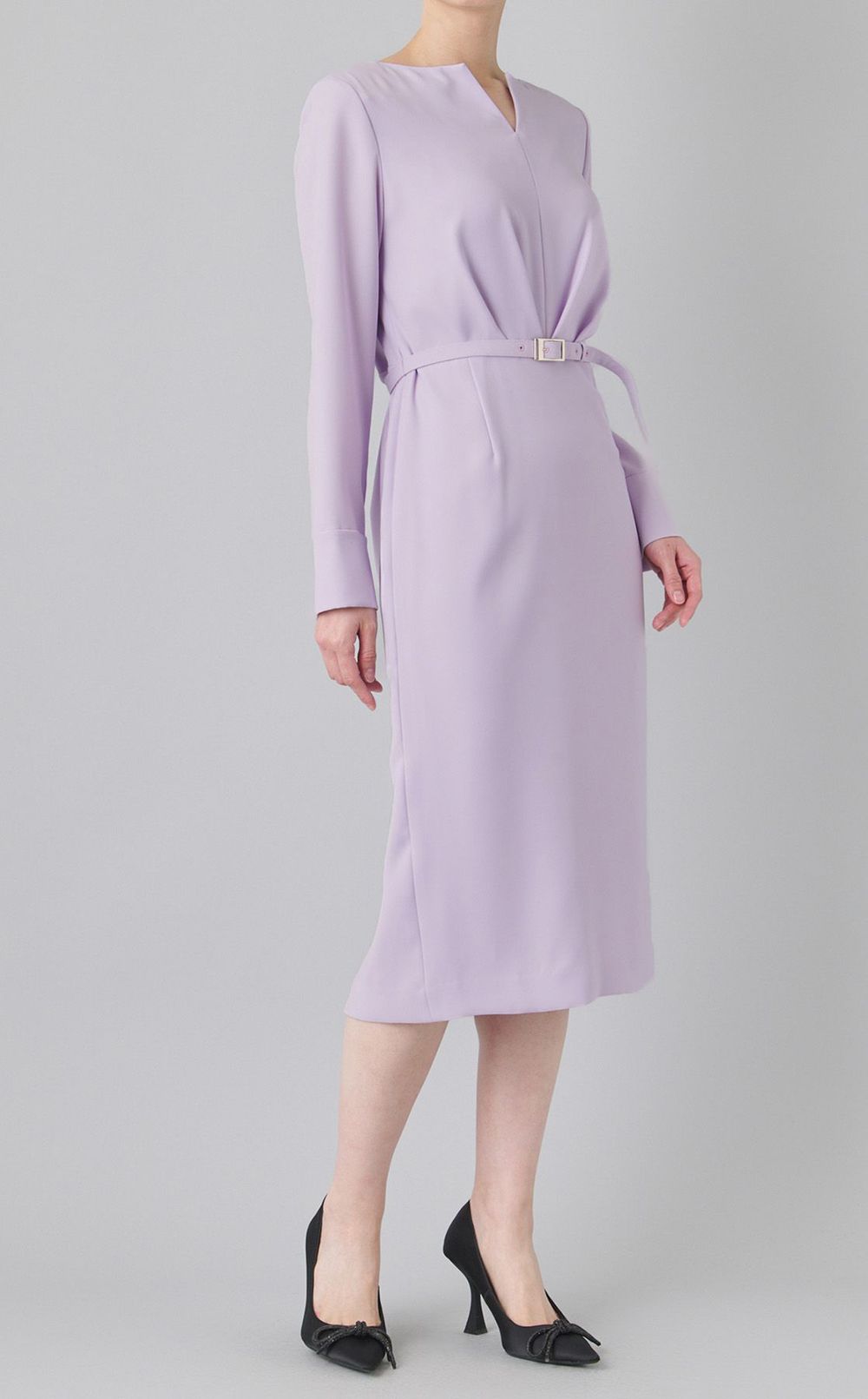 ウエストタックキーネックワンピース