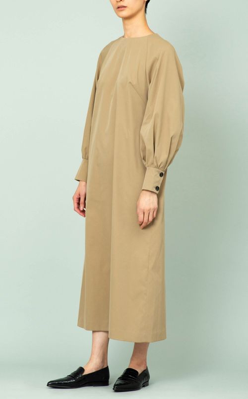 クルーネックロングスリーブワンピース