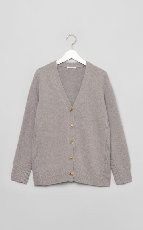 ウールコットンVネックカーディガン