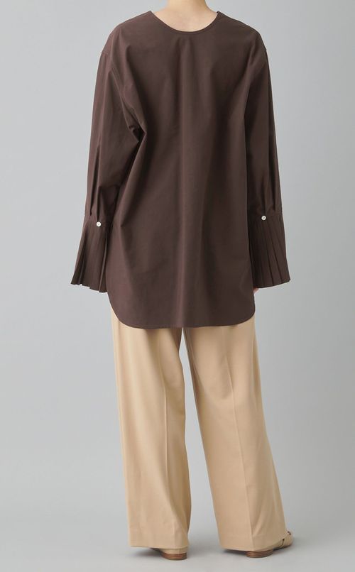 プリーツスリーブチュニックシャツ