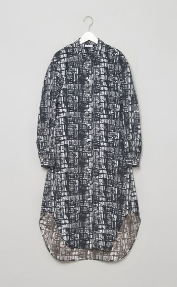 アートプリントシャツワンピース