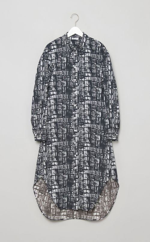 アートプリントシャツワンピース