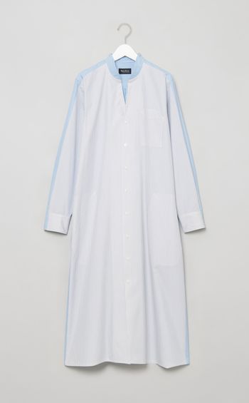 ストライプVネックシャツワンピース