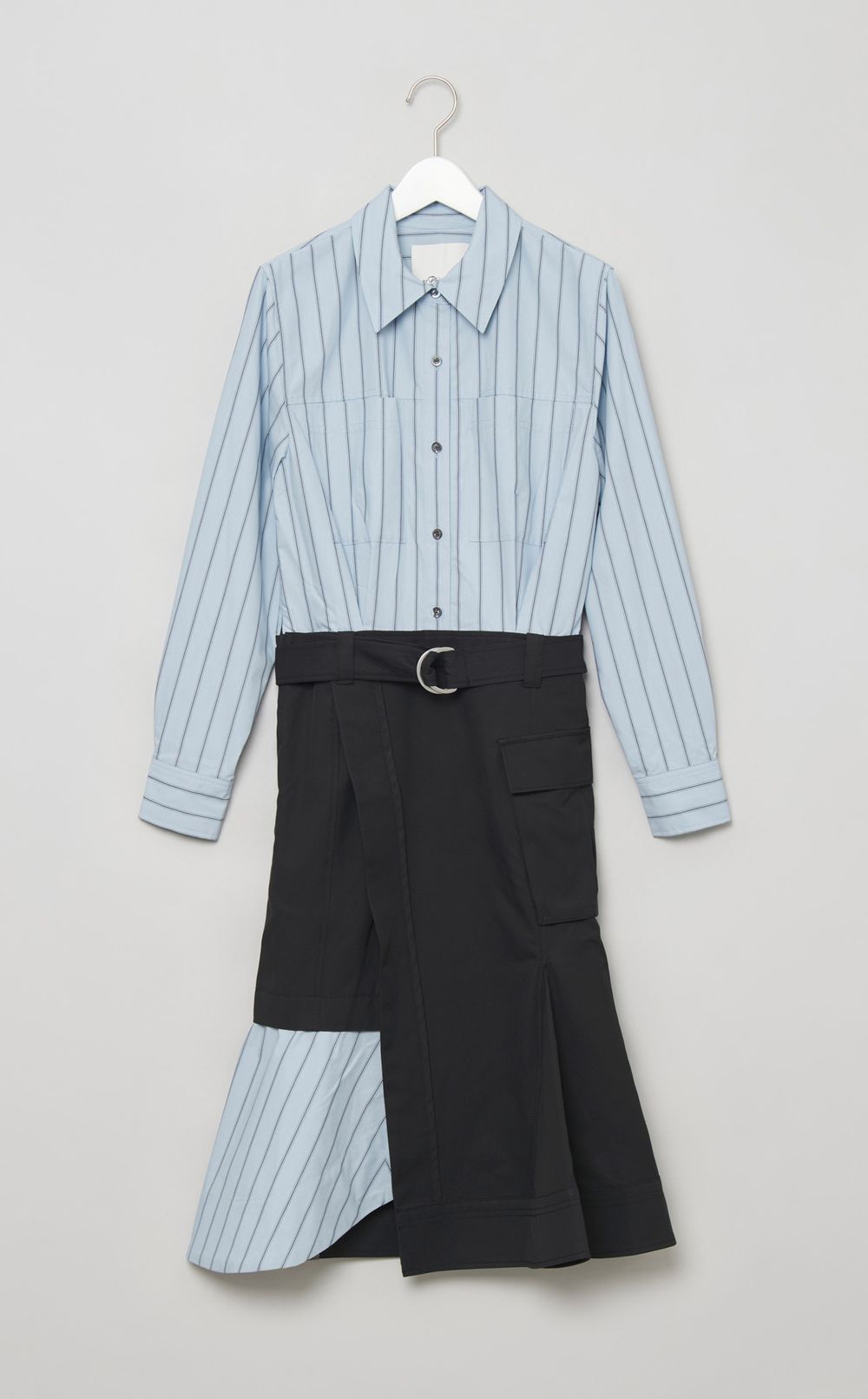 コットンストライプコンバインワンピース