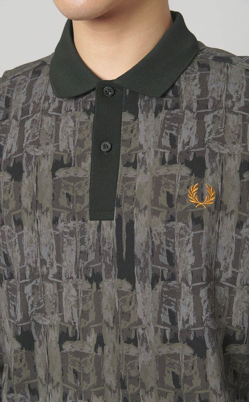 ロングスリーブプリントポロシャツ