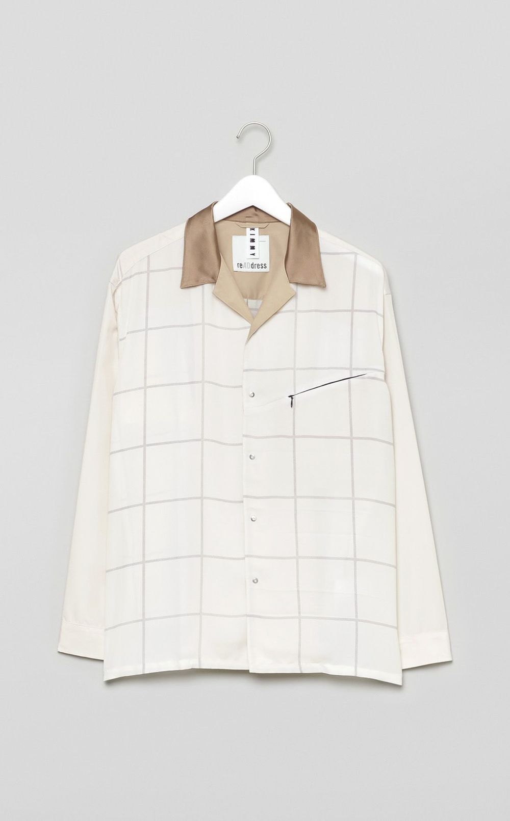 【reADdress】パッチワークオープンカラーシャツ
