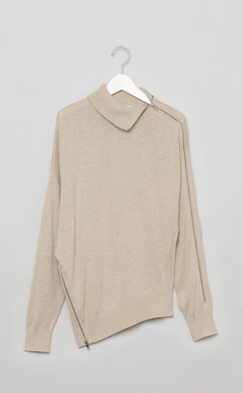 サイドジップハイネックニットプルオーバー