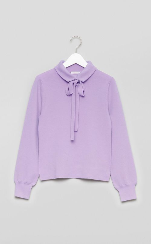 ボウタイハイネックニット