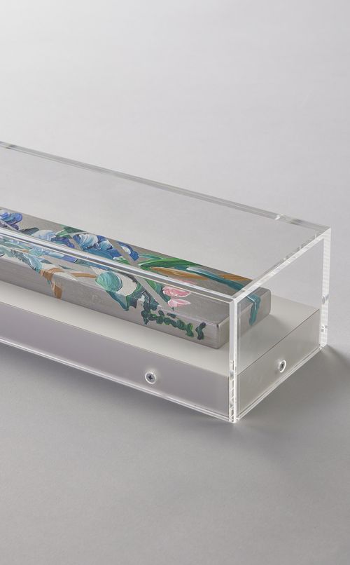 slipped blue flowers on PARCO handle