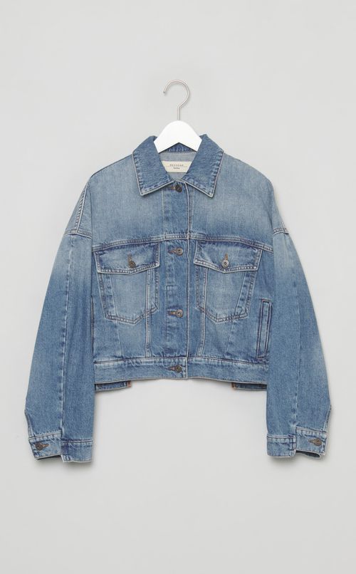 ウォッシュドデニムワイドブルゾン