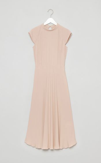 ハイネックキャップスリーブワンピース