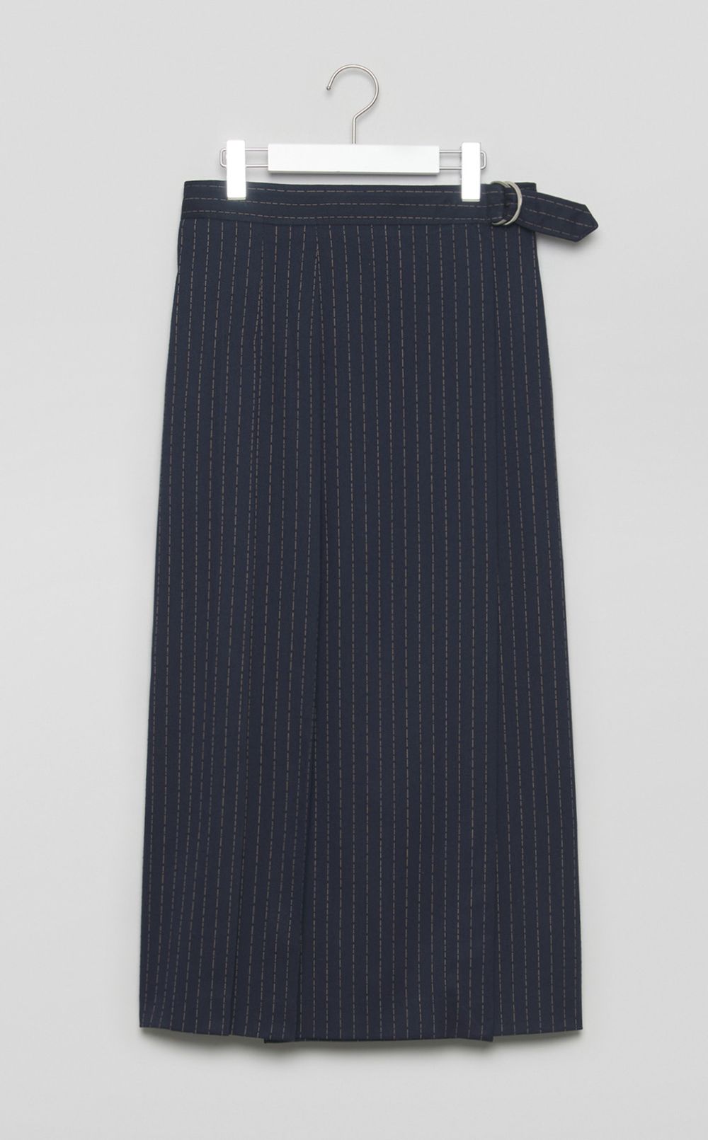 ピンストライプランダムプリーツスカー卜