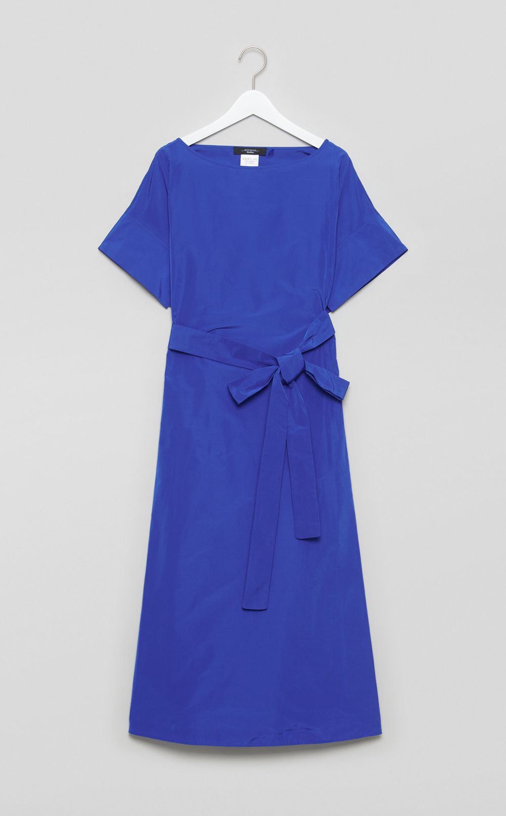 ハーフスリーブベルテッドタフタワンピース