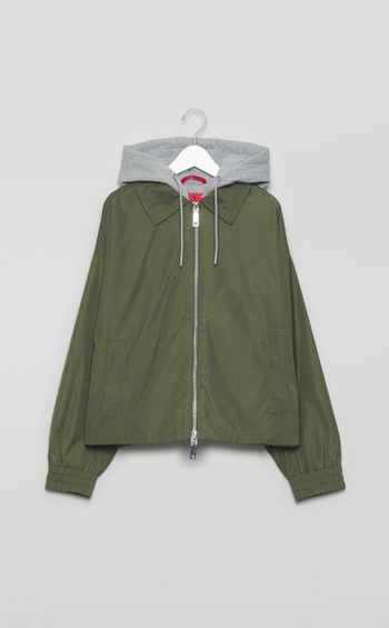 フーディ付ナイロンショートブルゾン