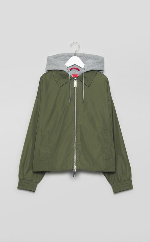 フーディ付ナイロンショートブルゾン