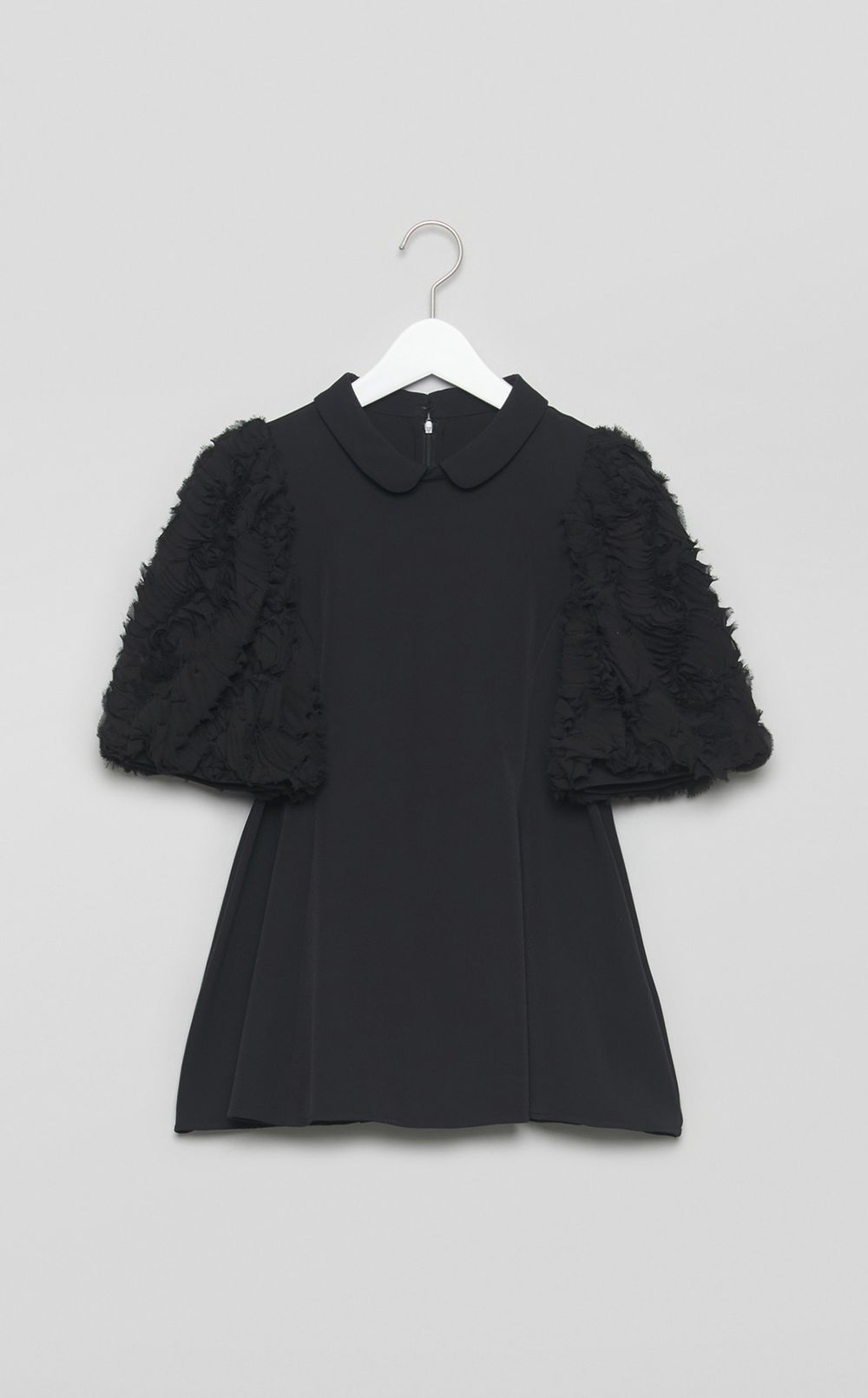 襟付きデザインスリーブブラウス