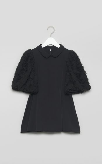 襟付きデザインスリーブブラウス